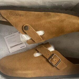 Birkenstock Boston Classic Suede Chestnut Brown | Women's Size EU 38